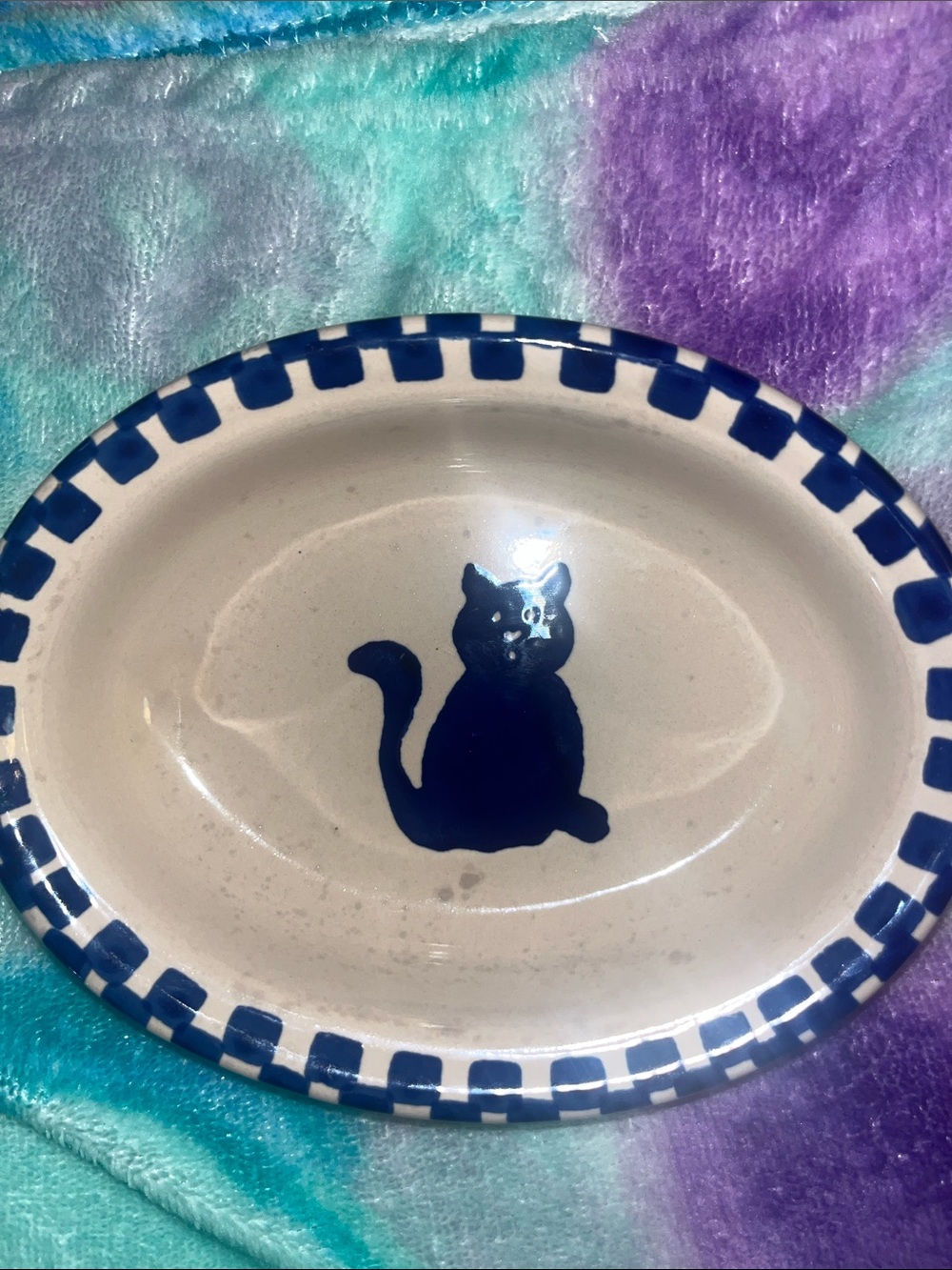 Ceramic Trinket Cat Navy Blue - Pet Cat by Boots and Barkley Trinket Bowl 731
